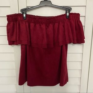 Suede off the shoulder top